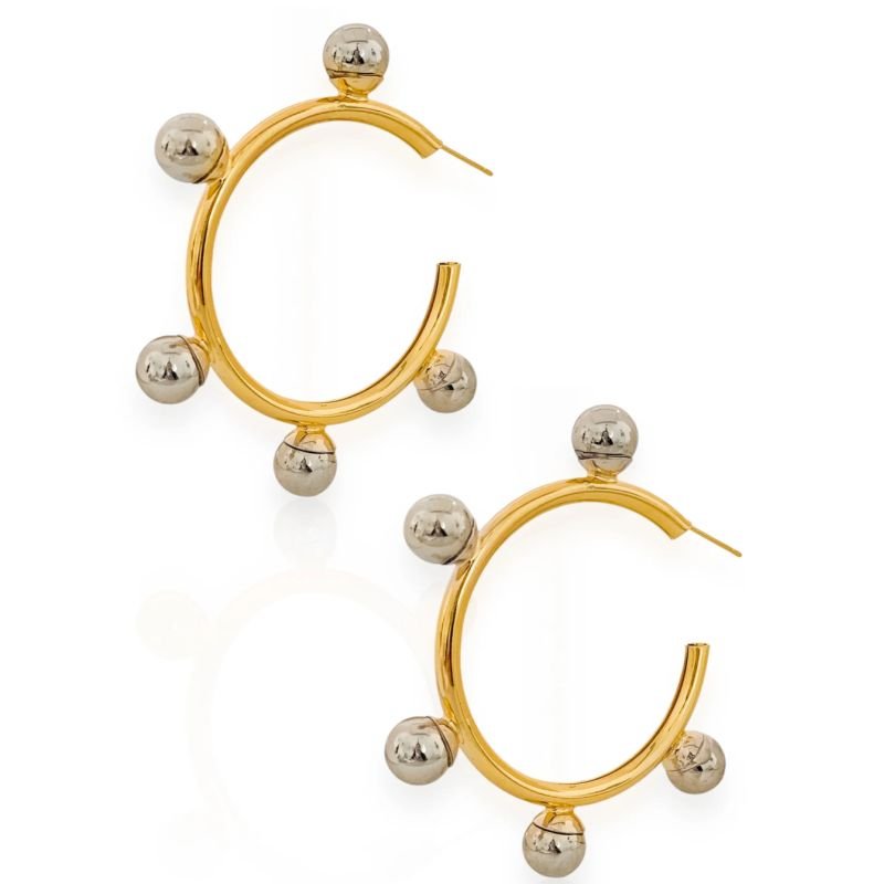 Argola bolas duo banho nova