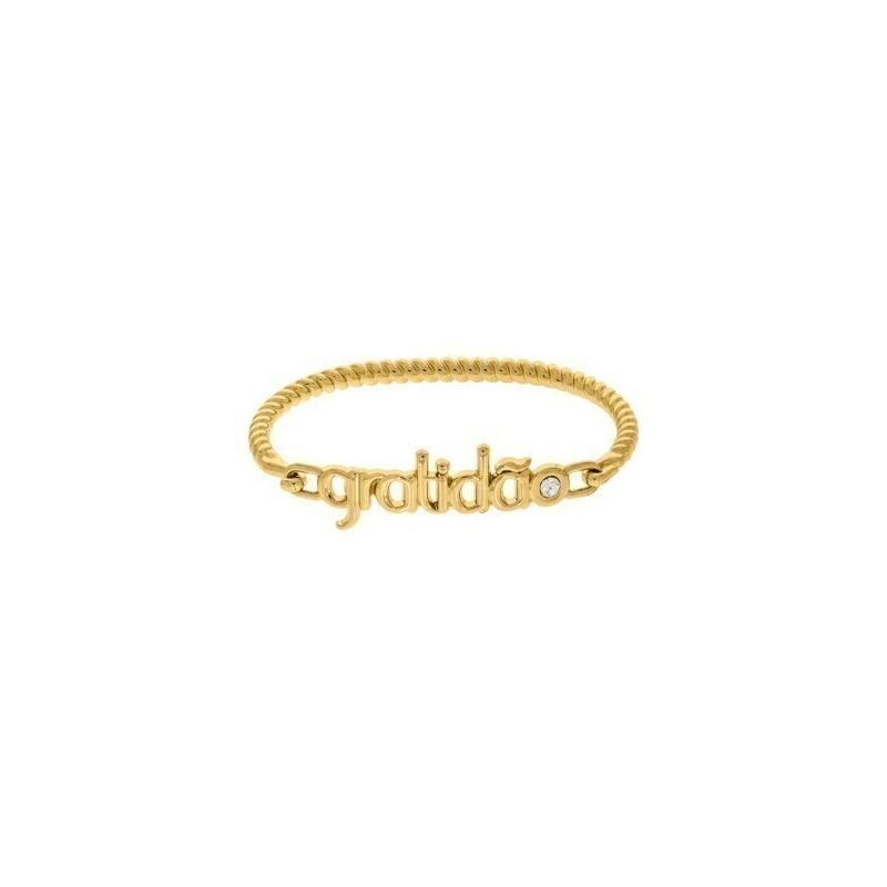 BRACELETE GRATIDÃO BANHO OURO.