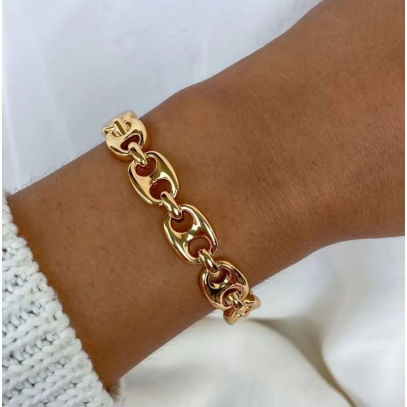 BRACELETE LACRE BANHO OURO.