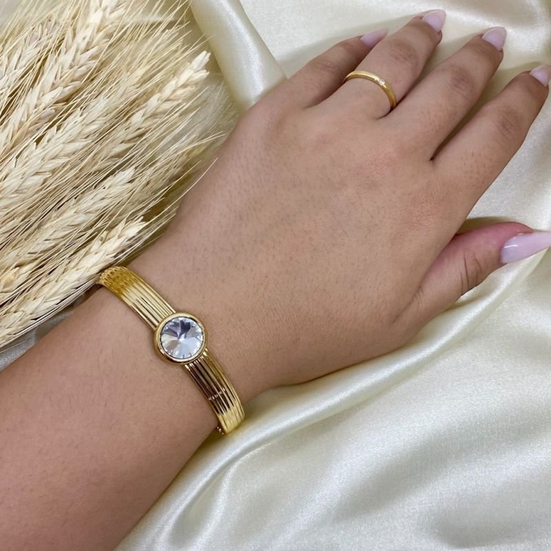 BRACELETE PONTO DE LUZ G BANHO OURO.
