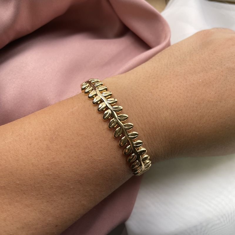 Bracelete Ramos Banho Ouro