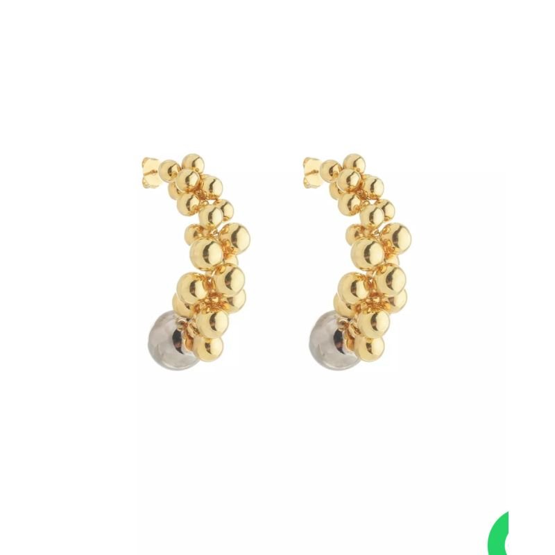 Brinco cascata bolas dourado