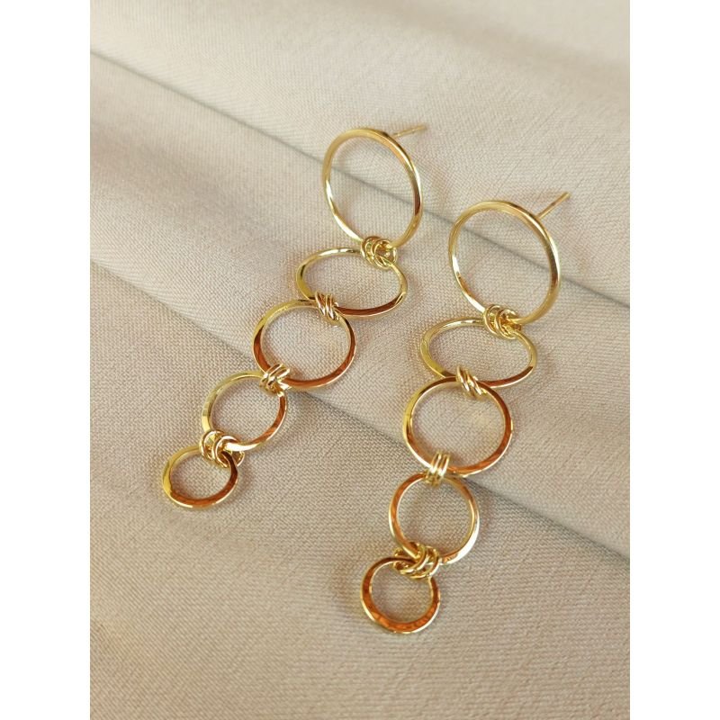 BRINCO CINCO ARGOLAS BANHO OURO