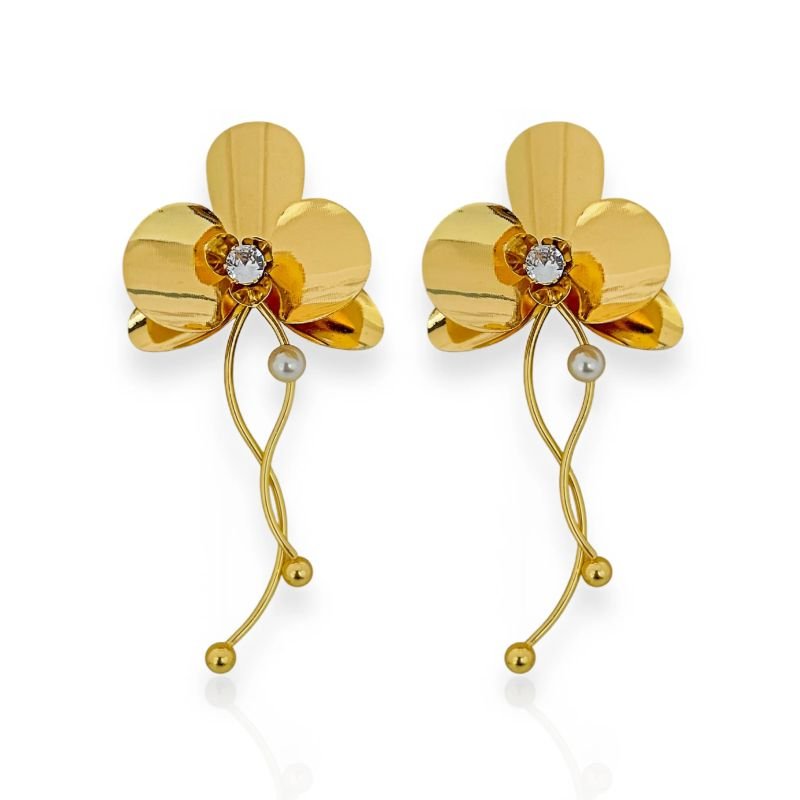 BRINCO ORQUIDEA CAULE DOURADO