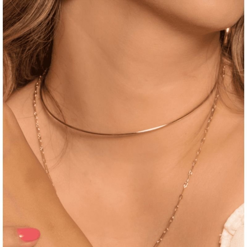 Choker aro banho ouro