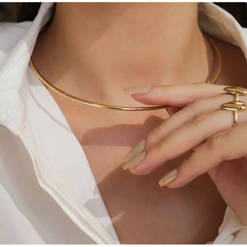 Choker aro banho ouro