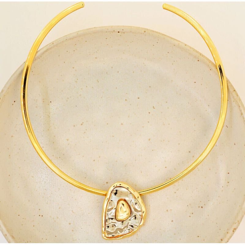 CHOKER ARO DUO BANHO DORI MARTELADO REDONDO