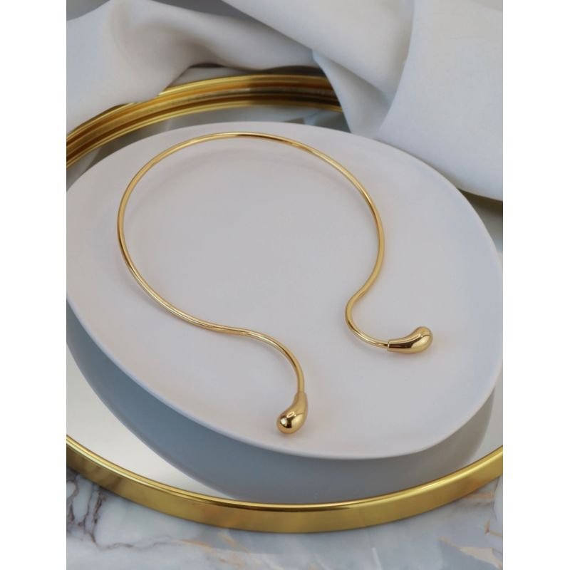 CHOKER ARO DUPLA GOTA BANHO OURO