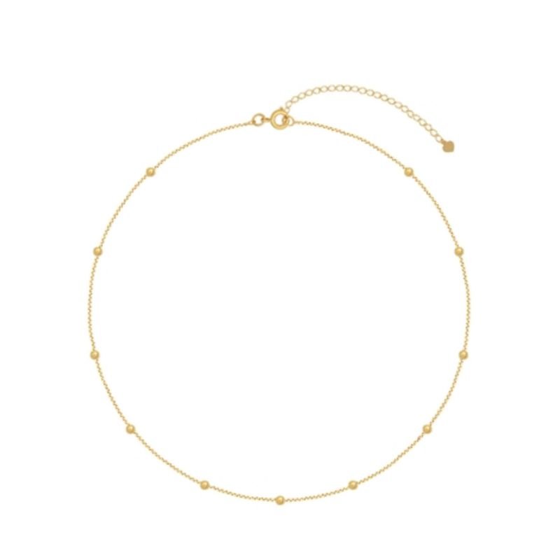 Choker bolinha banho ouro