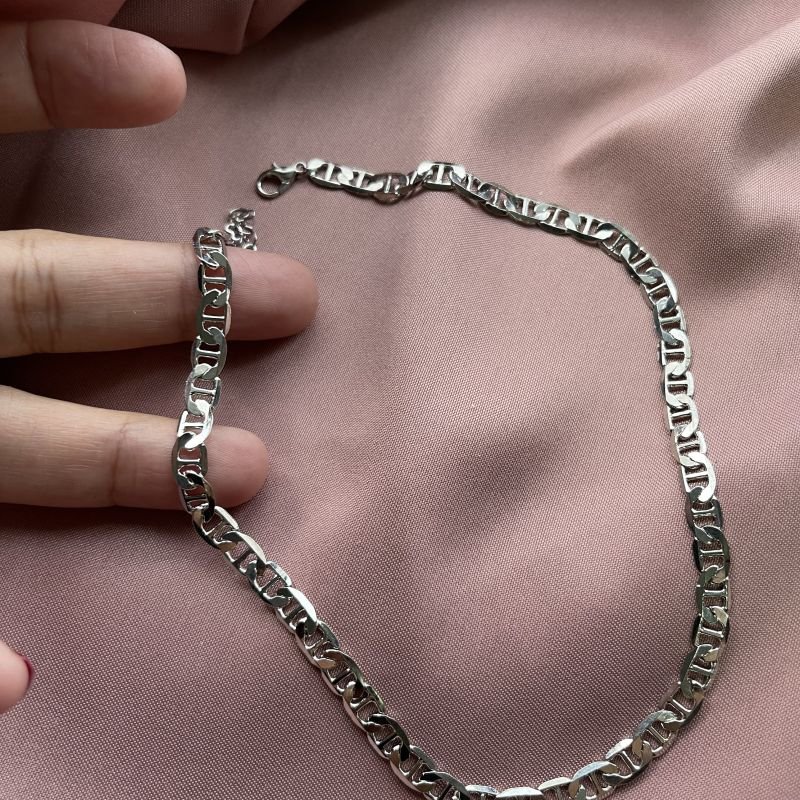 Choker lacre banho prata
