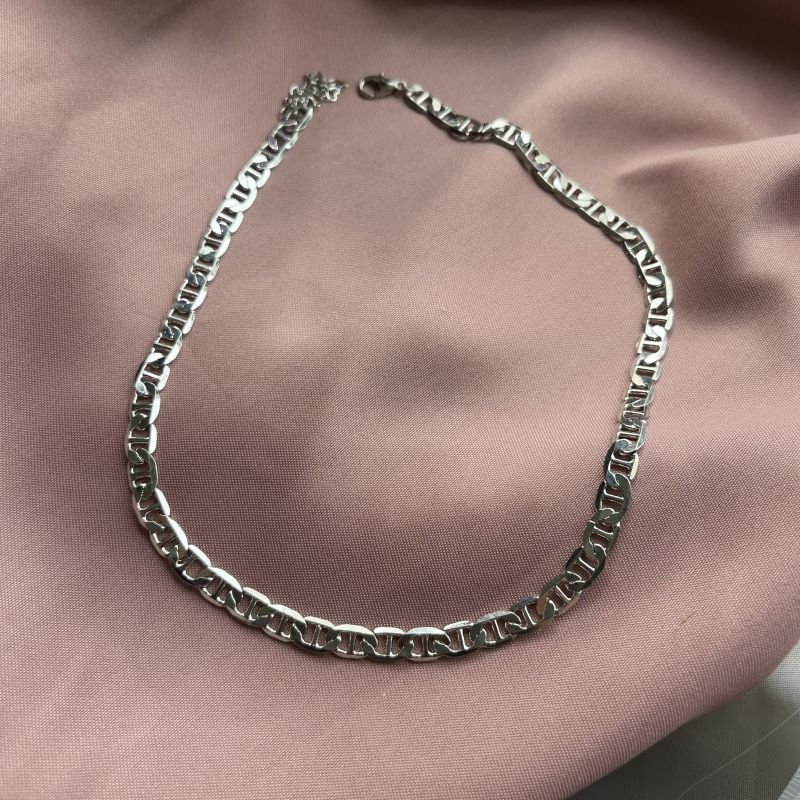 Choker lacre banho prata