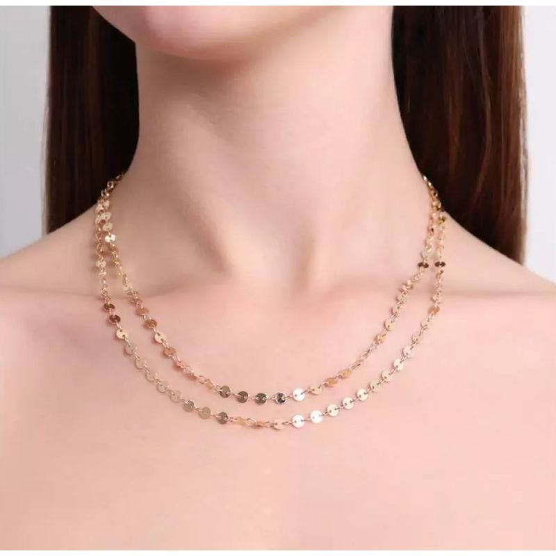 Choker moedinhas duplo dourado