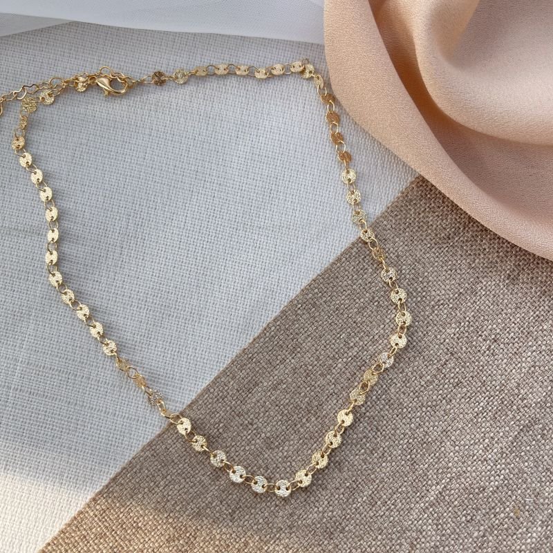 Choker moedinhas folheado a ouro 18k