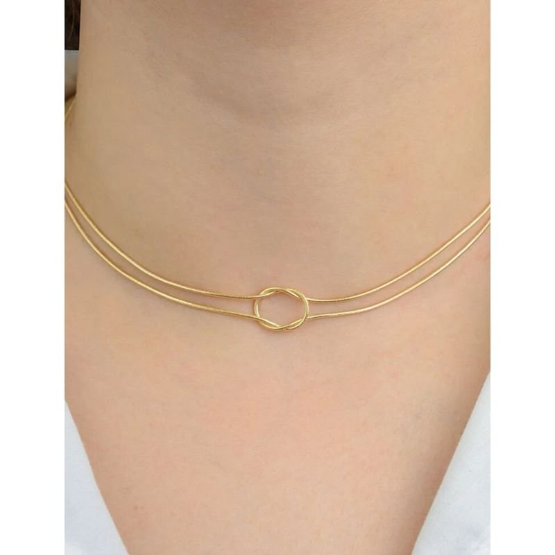 CHOKER NOZINHO BANHO OURO