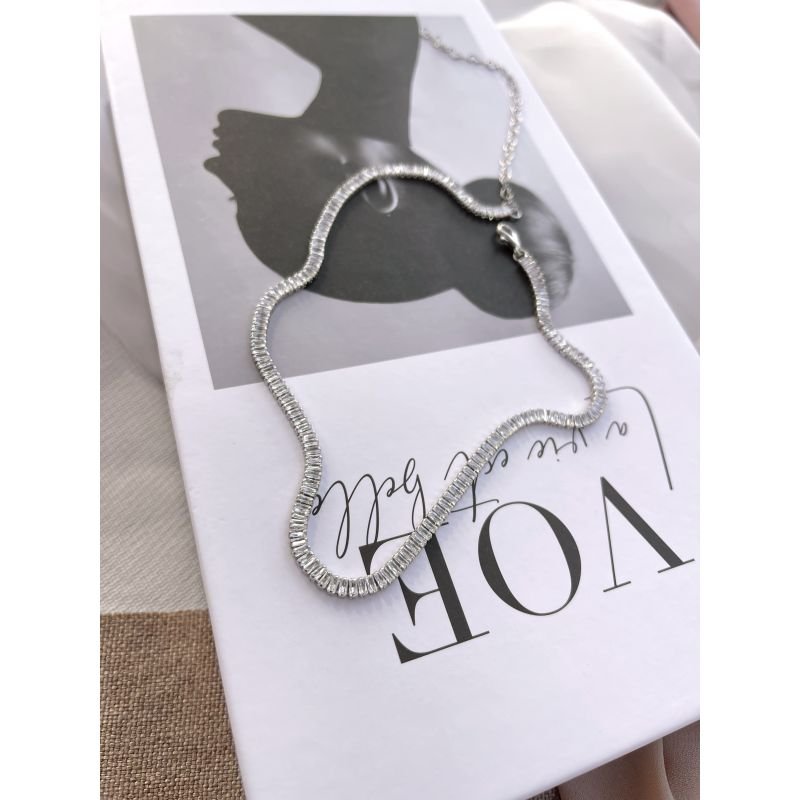 Choker riviera passa letra banho prata 925