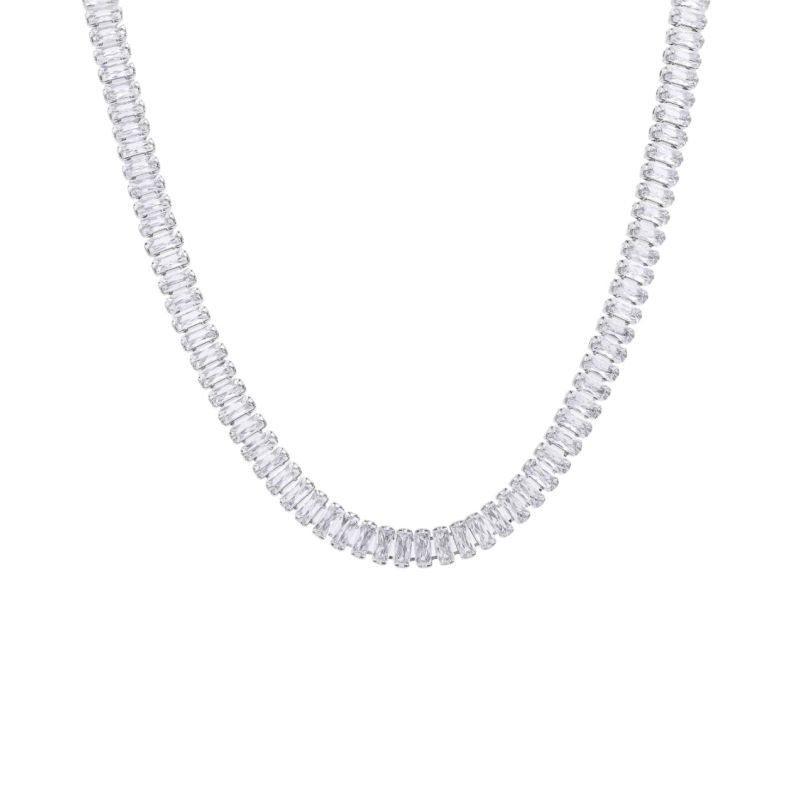 Choker riviera passa letra banho prata 925