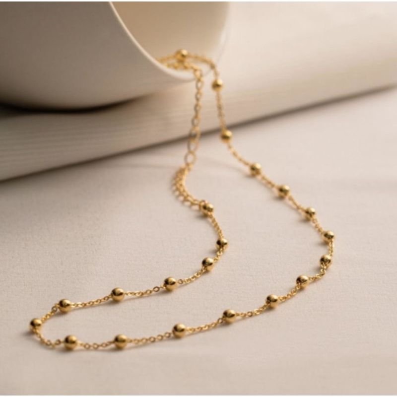 Choker simples bolinha banho ouro