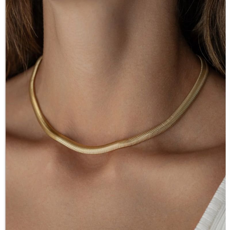 Choker snake banho ouro