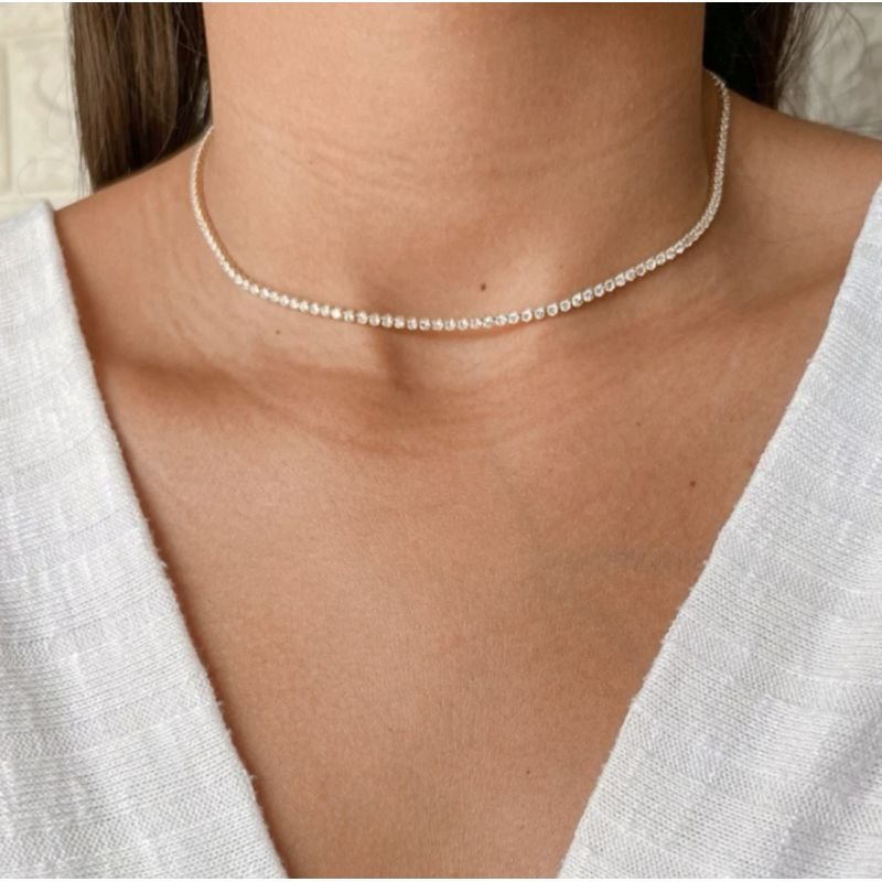 Colar choker zircônia