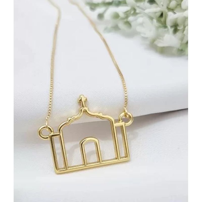 COLAR IGREJA BANHO OURO