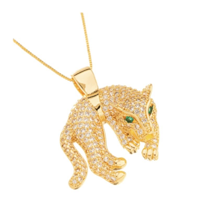 Colar pantera zircônia cristal