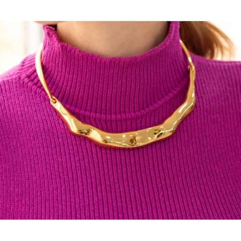 MÁXI CHOKER ARTICULADA ORGÂNICO BANHO OURO