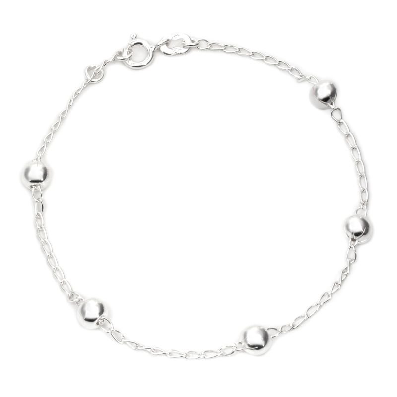 Pulseira bolinha banho de prata