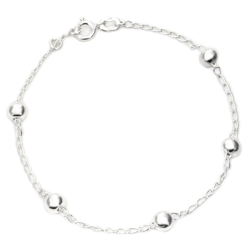 Pulseira bolinha banho de prata