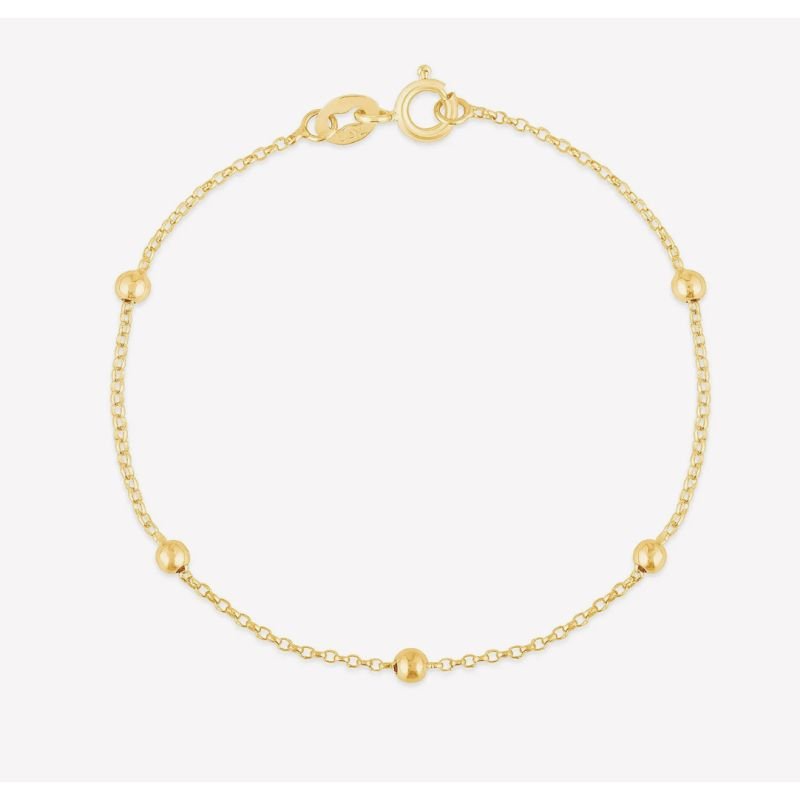 Pulseira bolinha banho ouro