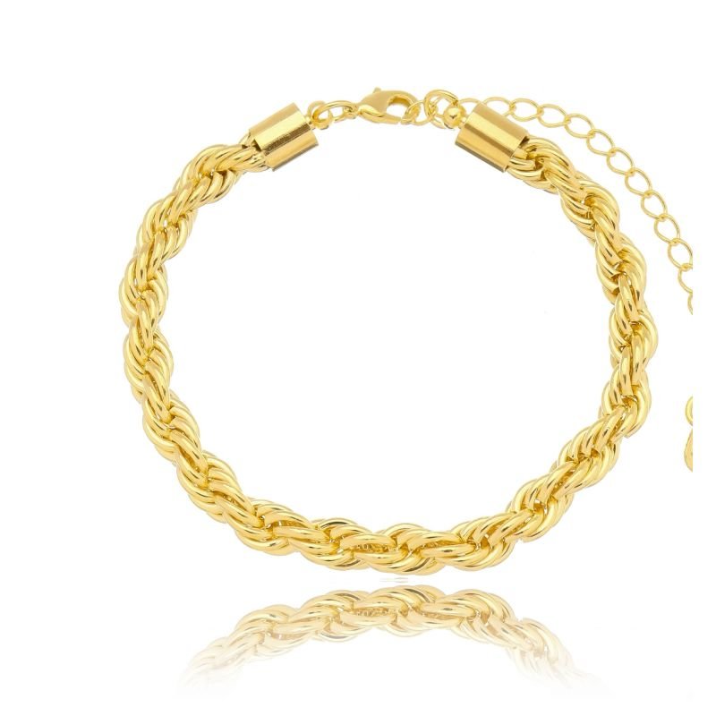 Pulseira cordão baiano banho ouro