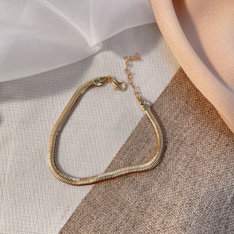 Pulseira corrente snake dourado