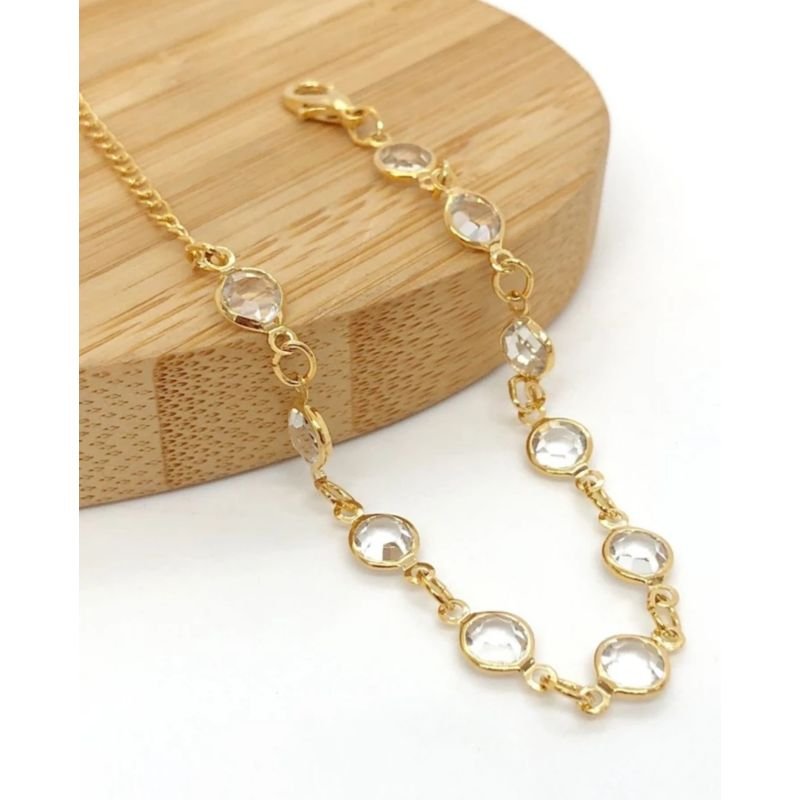 PULSEIRA CRISTAL MAJESTY BANHO OURO