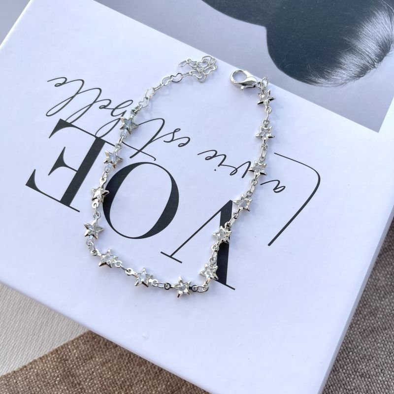 Pulseira estrelas de zircônia banho de prata 925